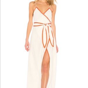 LPA XS Linen Dress 531 in Ivory & Rust